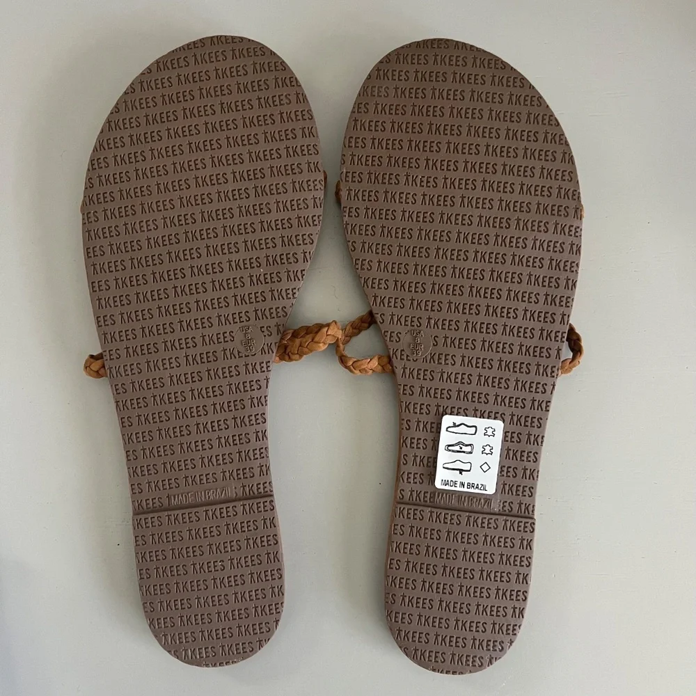 Brand New TKEES Gemma Braid Slides size 8 Camel - Picture 11 of 13